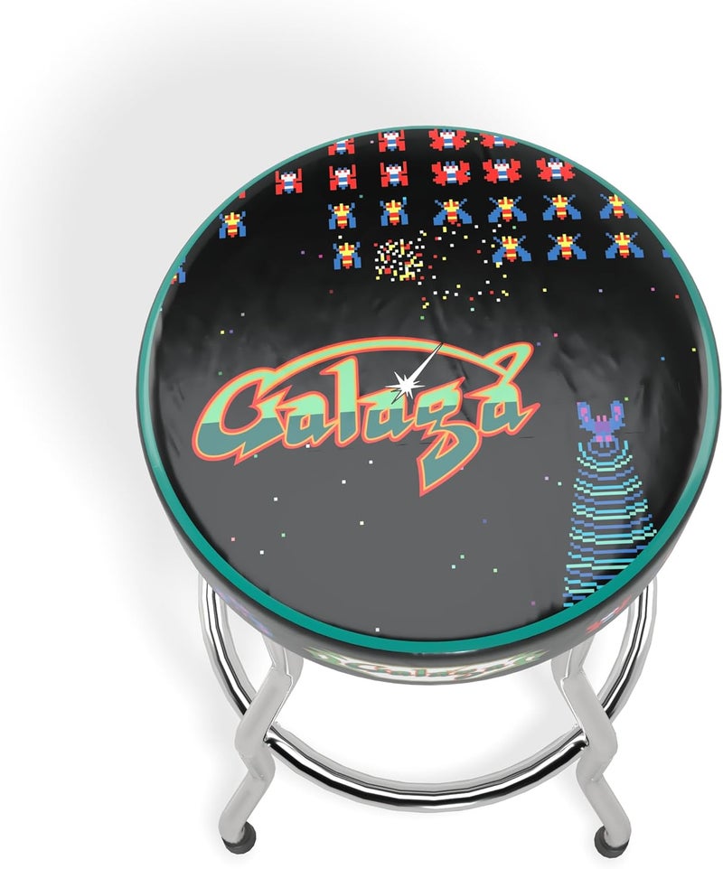 Arcade1Up Officially Licensed Adjustable Stool with Chrome-Plated Steel Frame and High-Density Foam Padding for Supreme Gaming Comfort (Galaga) - Image 1